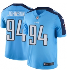 Men's Nike Tennessee Titans #94 Austin Johnson Limited Light Blue Rush Vapor Untouchable NFL Jersey