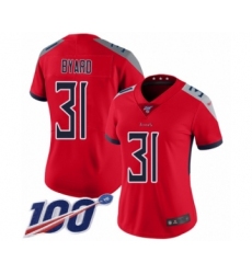 Women's Tennessee Titans #31 Kevin Byard Limited Red Inverted Legend 100th Season Football Jersey