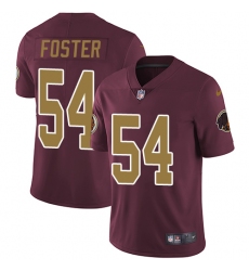 Men's Nike Washington Redskins #54 Mason Foster Burgundy Red/Gold Number Alternate 80TH Anniversary Vapor Untouchable Limited Player NFL Jersey