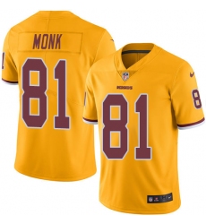 Men's Nike Washington Redskins #81 Art Monk Limited Gold Rush Vapor Untouchable NFL Jersey