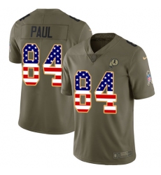 Men's Nike Washington Redskins #84 Niles Paul Limited Olive/USA Flag 2017 Salute to Service NFL Jersey