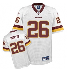 Reebok Washington Redskins #26 Clinton Portis White Replica Throwback NFL Jersey