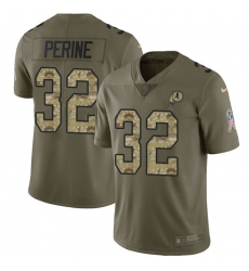 Youth Nike Washington Redskins #32 Samaje Perine Limited Olive/Camo 2017 Salute to Service NFL Jersey