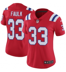 Women's Nike New England Patriots #33 Kevin Faulk Red Alternate Vapor Untouchable Limited Player NFL Jersey