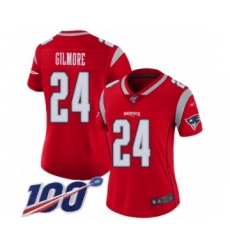 Women's New England Patriots #24 Stephon Gilmore Limited Red Inverted Legend 100th Season Football Jersey