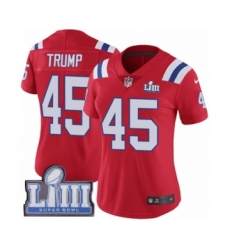 Women's Nike New England Patriots #45 Donald Trump Red Alternate Vapor Untouchable Limited Player Super Bowl LIII Bound NFL Jersey