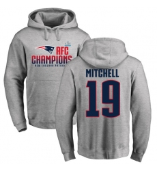 Nike New England Patriots #19 Malcolm Mitchell Heather Gray 2017 AFC Champions Pullover Hoodie