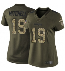 Women's Nike New England Patriots #19 Malcolm Mitchell Elite Green Salute to Service NFL Jersey