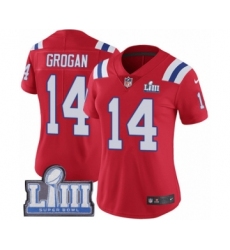 Women's Nike New England Patriots #14 Steve Grogan Red Alternate Vapor Untouchable Limited Player Super Bowl LIII Bound NFL Jersey