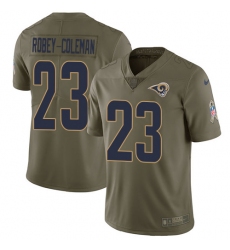 Men's Nike Los Angeles Rams #23 Nickell Robey-Coleman Limited Olive 2017 Salute to Service NFL Jersey