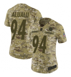 Women's Nike Pittsburgh Steelers #94 Tyson Alualu Limited Camo 2018 Salute to Service NFL Jersey