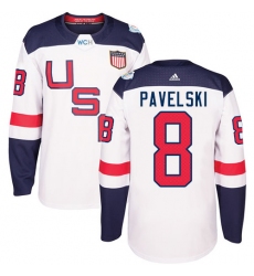 Youth Adidas Team USA #8 Joe Pavelski Premier White Home 2016 World Cup Ice Hockey Jersey