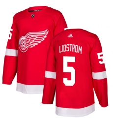 Men's Adidas Detroit Red Wings #5 Nicklas Lidstrom Authentic Red Home NHL Jersey