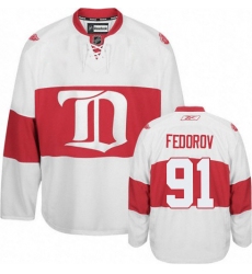 Women's Reebok Detroit Red Wings #91 Sergei Fedorov Authentic White Third NHL Jersey