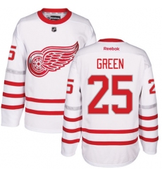 Men's Reebok Detroit Red Wings #25 Mike Green Authentic White 2017 Centennial Classic NHL Jersey