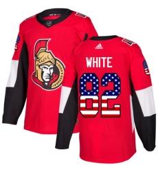 Men's Adidas Ottawa Senators #82 Colin White Authentic Red USA Flag Fashion NHL Jersey