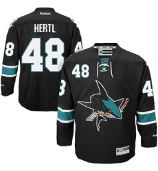 Youth Reebok San Jose Sharks #48 Tomas Hertl Premier Black Third NHL Jersey