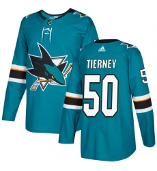 Youth Adidas San Jose Sharks #50 Chris Tierney Premier Teal Green Home NHL Jersey