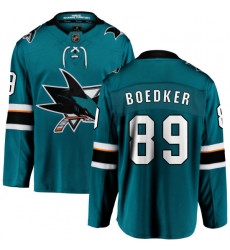 Youth San Jose Sharks #89 Mikkel Boedker Fanatics Branded Teal Green Home Breakaway NHL Jersey