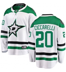 Youth Dallas Stars #20 Dino Ciccarelli Authentic White Away Fanatics Branded Breakaway NHL Jersey