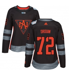 Women's Adidas Team North America #72 Jonathan Drouin Premier Black Away 2016 World Cup of Hockey Jersey