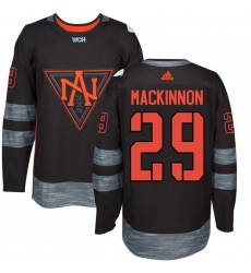 Youth Adidas Team North America #29 Nathan MacKinnon Premier Black Away 2016 World Cup of Hockey Jersey