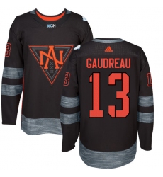 Youth Adidas Team North America #13 Johnny Gaudreau Authentic Black Away 2016 World Cup of Hockey Jersey