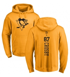 NHL Adidas Pittsburgh Penguins #87 Sidney Crosby Gold One Color Backer Pullover Hoodie