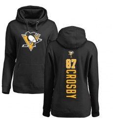 NHL Women's Adidas Pittsburgh Penguins #87 Sidney Crosby Black Backer Pullover Hoodie