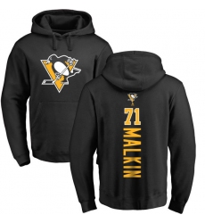 NHL Adidas Pittsburgh Penguins #71 Evgeni Malkin Black Backer Pullover Hoodie