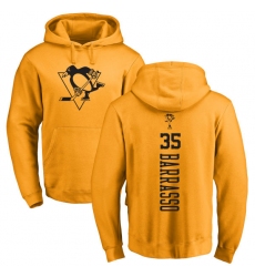 NHL Adidas Pittsburgh Penguins #35 Tom Barrasso Gold One Color Backer Pullover Hoodie