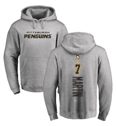 NHL Adidas Pittsburgh Penguins #7 Paul Martin Ash Backer Pullover Hoodie