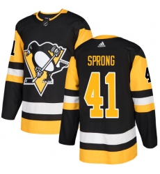 Men's Adidas Pittsburgh Penguins #41 Daniel Sprong Premier Black Home NHL Jersey