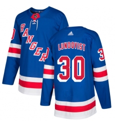 Youth Adidas New York Rangers #30 Henrik Lundqvist Premier Royal Blue Home NHL Jersey