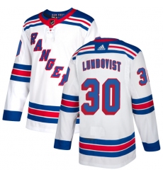 Youth Reebok New York Rangers #30 Henrik Lundqvist Authentic White Away NHL Jersey