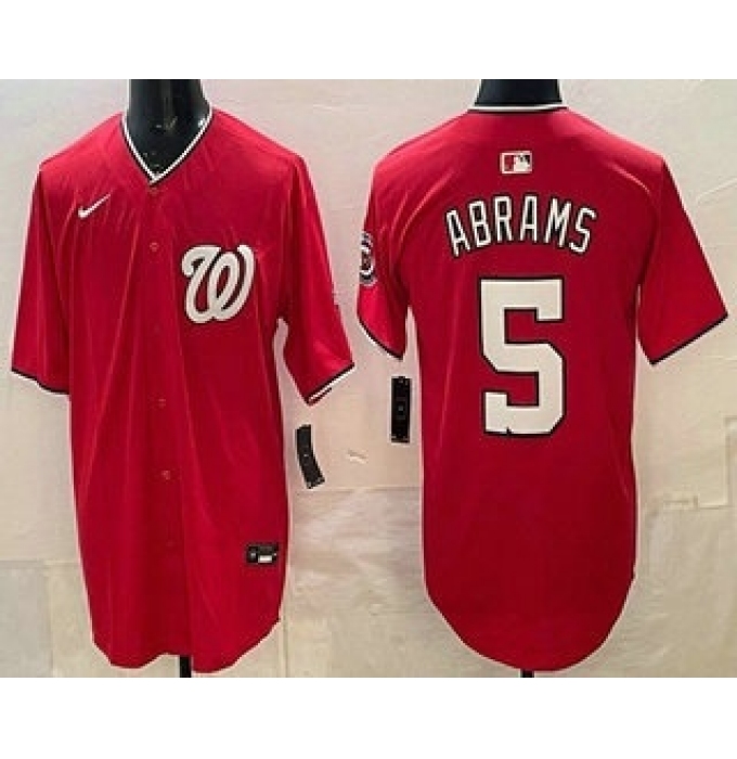 Men's Washington Nationals #5 CJ Abrams Red Limited Jersey