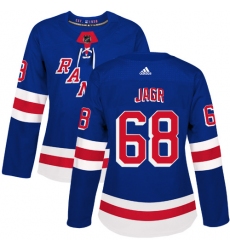 Women's Adidas New York Rangers #68 Jaromir Jagr Premier Royal Blue Home NHL Jersey