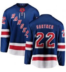 Men's New York Rangers #22 Mike Gartner Fanatics Branded Royal Blue Home Breakaway NHL Jersey