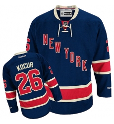 Women's Reebok New York Rangers #26 Joe Kocur Authentic Navy Blue Third NHL Jersey