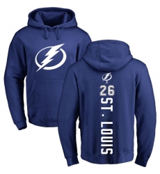 NHL Adidas Tampa Bay Lightning #26 Martin St. Louis Royal Blue Backer Pullover Hoodie
