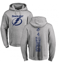 NHL Adidas Tampa Bay Lightning #4 Vincent Lecavalier Ash Backer Pullover Hoodie