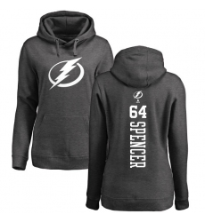 NHL Women's Adidas Tampa Bay Lightning #64 Matthew Spencer Charcoal One Color Backer Pullover Hoodie