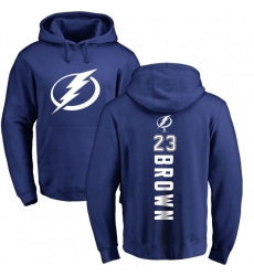 NHL Adidas Tampa Bay Lightning #23 J.T. Brown Royal Blue Backer Pullover Hoodie