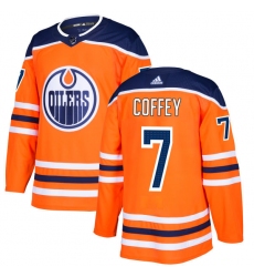 Youth Adidas Edmonton Oilers #7 Paul Coffey Authentic Orange Home NHL Jersey