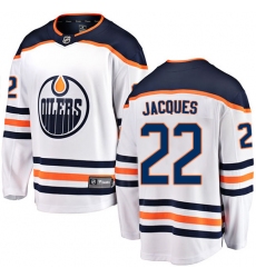 Men's Edmonton Oilers #22 Jean-Francois Jacques Fanatics Branded White Away Breakaway NHL Jersey