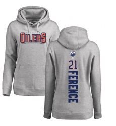NHL Women's Adidas Edmonton Oilers #21 Andrew Ference Ash Backer Pullover Hoodie