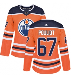 Women's Adidas Edmonton Oilers #67 Benoit Pouliot Authentic Orange Home NHL Jersey