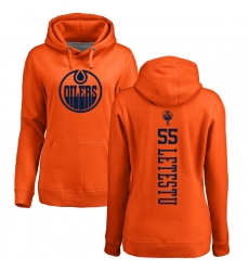NHL Women's Adidas Edmonton Oilers #55 Mark Letestu Orange One Color Backer Pullover Hoodie