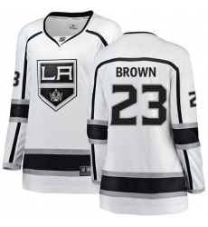 Women's Los Angeles Kings #23 Dustin Brown Authentic White Away Fanatics Branded Breakaway NHL Jersey
