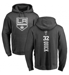 NHL Adidas Los Angeles Kings #32 Jonathan Quick Charcoal One Color Backer Pullover Hoodie